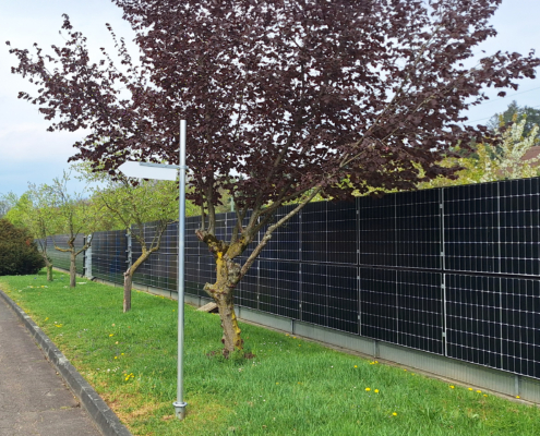 Seitenansicht-PV Anlage Kläranlage Esslingen